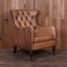 Load image into Gallery viewer, Bordeaux Vintage Leather Armchair