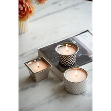 Load image into Gallery viewer, Navya Silver Herringbone Candles Set of 3