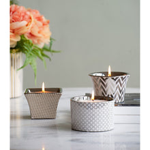 Load image into Gallery viewer, Navya Silver Herringbone Candles Set of 3
