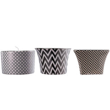 Load image into Gallery viewer, Navya Silver Herringbone Candles Set of 3