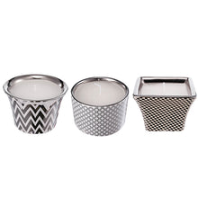 Load image into Gallery viewer, Navya Silver Herringbone Candles Set of 3