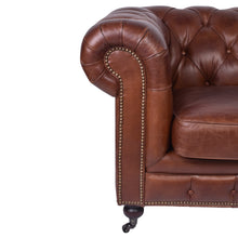 Load image into Gallery viewer, Hampton Court Aged Leather Chesterfield Armchair