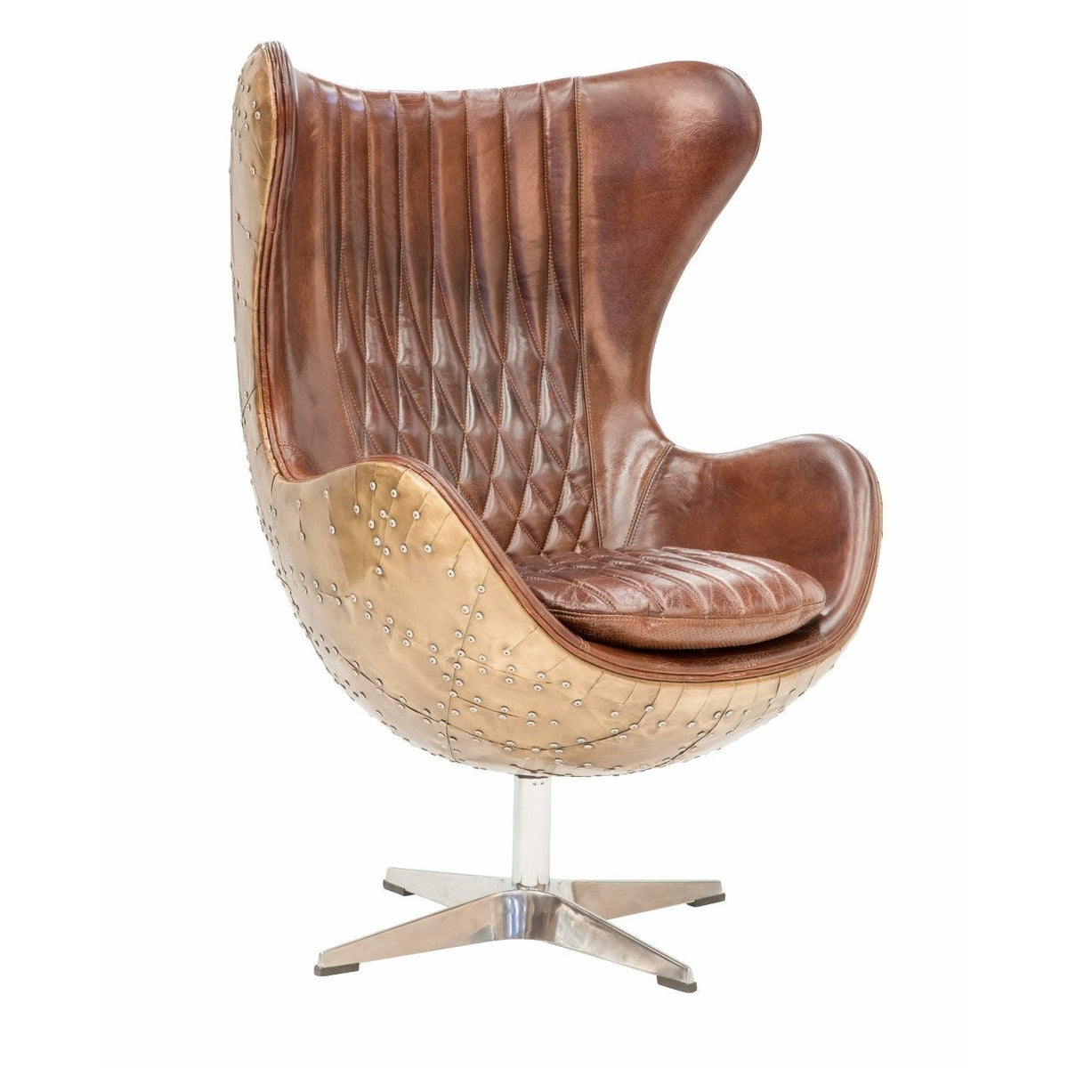 Butterfly Aged Leather and Copper Alloy Egg Chair – Alliance Furniture
