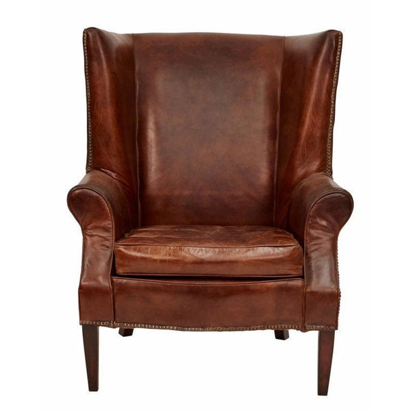 Leather best sale wingback armchair