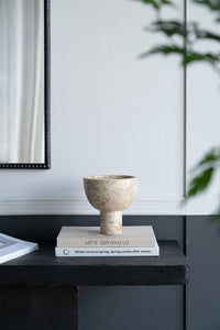 Round Marble Pedestal Bowl