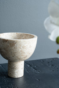 Round Marble Pedestal Bowl