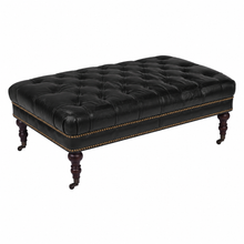 Load image into Gallery viewer, Chesterfield Leather Coffee Table in Worn Coal
