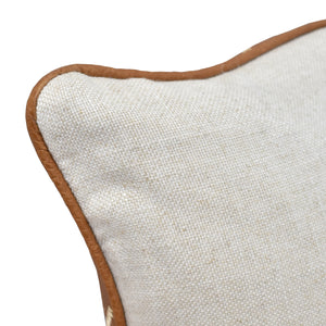Colombia Brown Leather & Linen Square Cushion