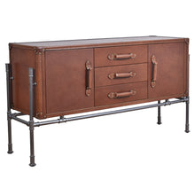 Load image into Gallery viewer, Aged Leather Vintage Buffet
