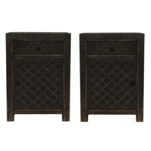 Chongshan Bedside Cabinet Pair - Black