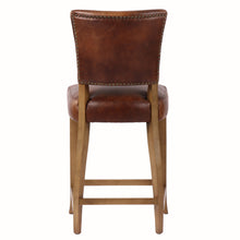 Load image into Gallery viewer, Deco Waxed Leather Counter Stool with Briarsmoke Legs
