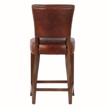 Load image into Gallery viewer, Deco Waxed Leather Counter Stool with Maron Legs
