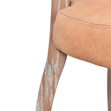 Load image into Gallery viewer, Deco Caramel Leather Dining Chair with White Wash Legs
