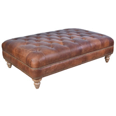 Eastside Distressed Brown Leather Coffee Table
