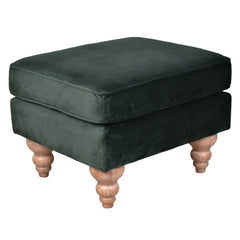 Uptown Ottoman in Green Velvet