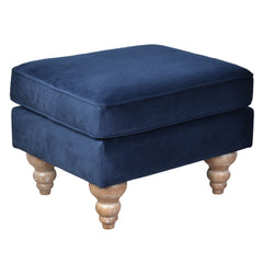 Uptown Ottoman in Navy Velvet