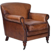 Norristown Antiqued Leather Armchair Alliance Furniture